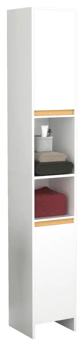 Bild 1 von Hochschrank Malira ca. 30x189 cm Weiß, Weiß, Eichefarben