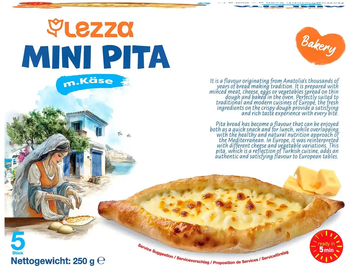 Bild 1 von LEZZA Mini-Pita, 5 St. = 250-g-Packg.