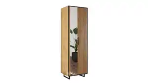 Garderobenschrank mit Spiegel Eiche teilmassiv geölt 70 cm - BELLA
