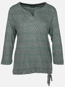 Damen Shirt mit Alloverprint Blau
