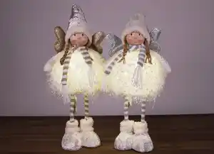 Weihnachtsengel stehend mit LED-Bauch Warmweiß