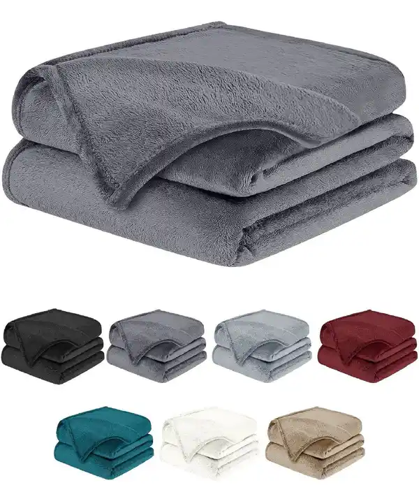 Bild 1 von Kuscheldecke 130×150 cm – Weiche Fleecedecke Grau