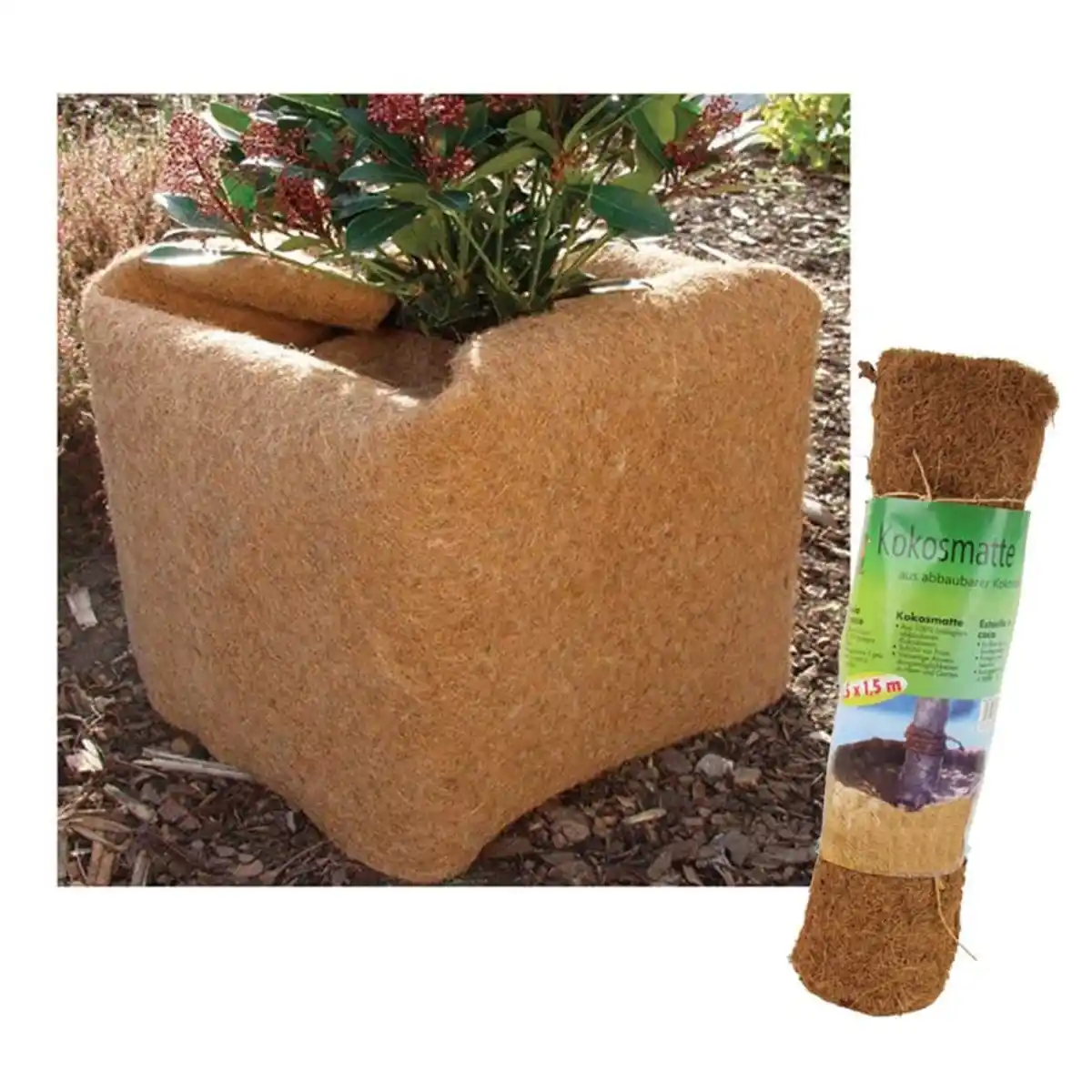 Bild 1 von Kokosmatte 150x50cm Diese Kokosmatte aus abbaubaren Kokosfasern schützt Ihre Pflanze vor Frost.