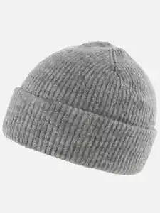 Damen Basic Beanie Grau