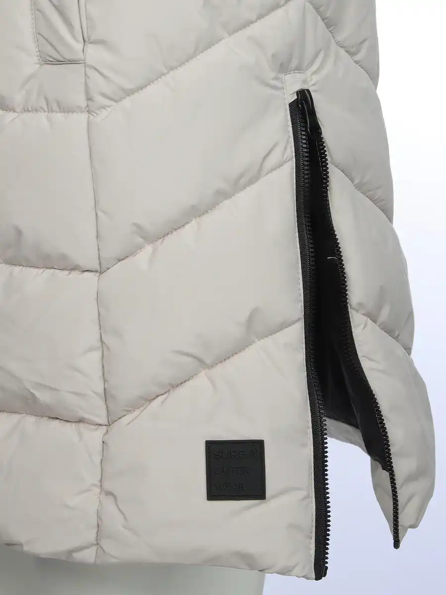 Bild 3 von Damen Steppweste in langer Form Beige