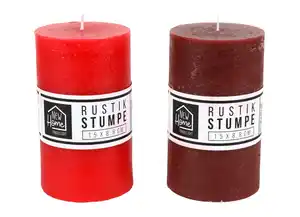 Stumpenkerze „Rustik“ durchgefärbt