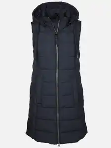 Damen Steppweste in langer Form Marine