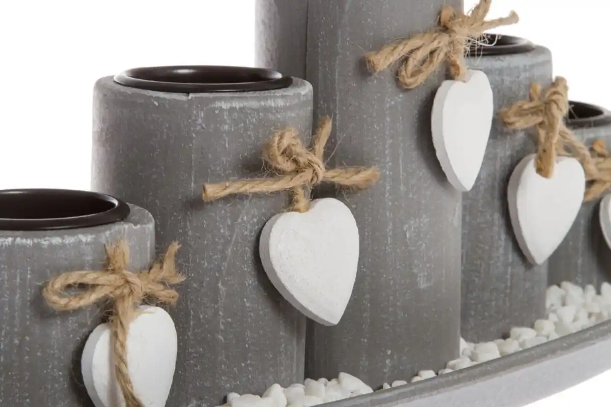 Bild 3 von My Flair Teelichthalter mit Tablett "Tabea", grau