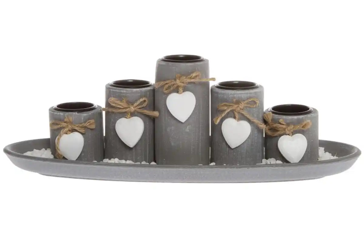 Bild 1 von My Flair Teelichthalter mit Tablett "Tabea", grau