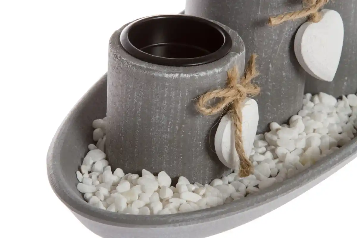 Bild 4 von My Flair Teelichthalter mit Tablett "Tabea", grau