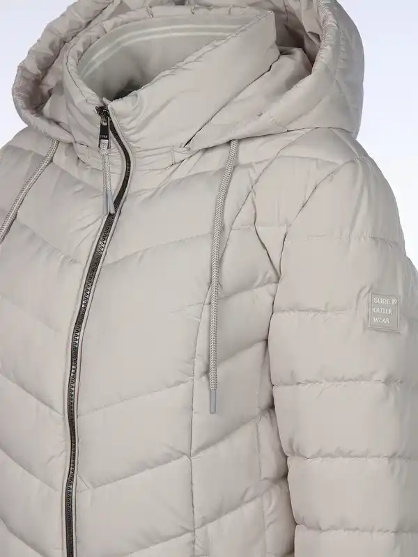 Bild 4 von Damen Steppjacke mit abnehmbarer Kapuze Beige