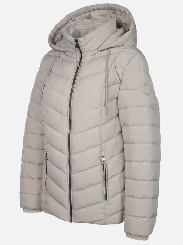 Bild 3 von Damen Steppjacke mit abnehmbarer Kapuze Beige