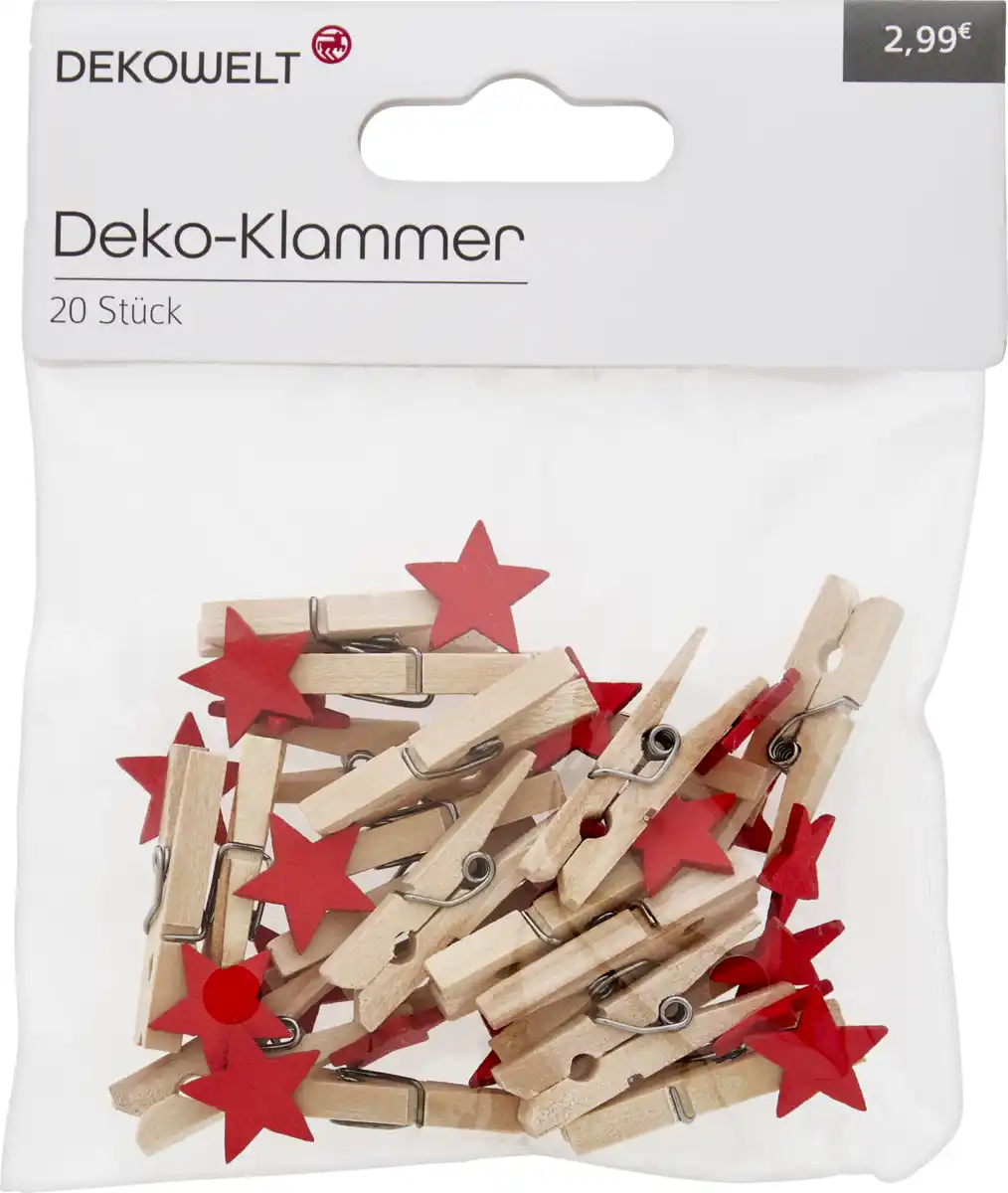 Bild 4 von DEKOWELT MINI KLAMMER STERNE HERZEN HW21