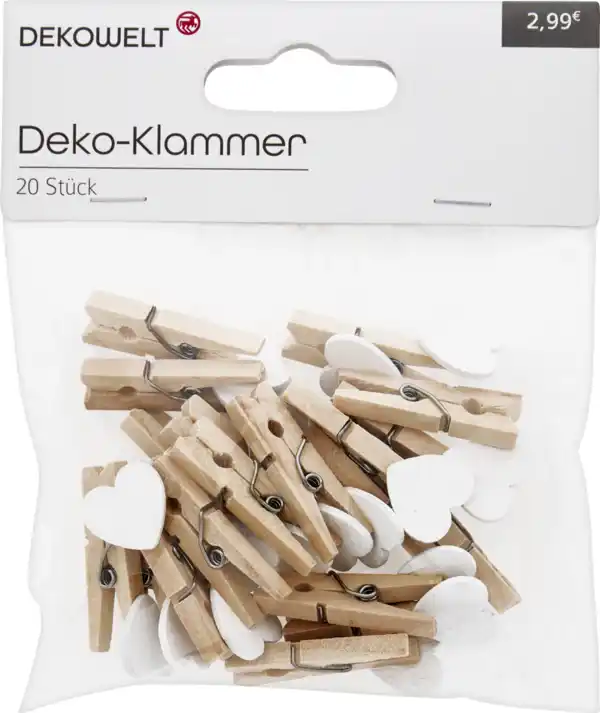 Bild 3 von DEKOWELT MINI KLAMMER STERNE HERZEN HW21