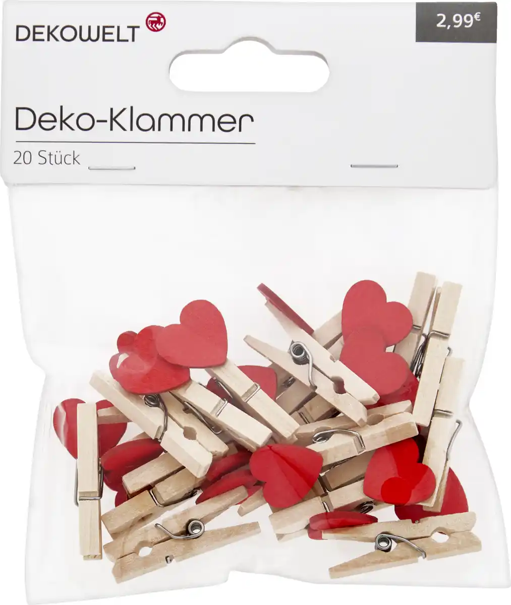 Bild 2 von DEKOWELT MINI KLAMMER STERNE HERZEN HW21