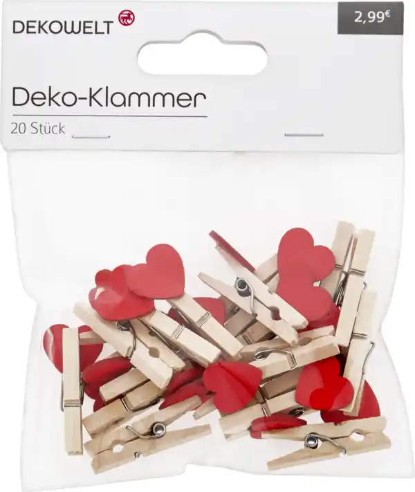 Bild 2 von DEKOWELT MINI KLAMMER STERNE HERZEN HW21