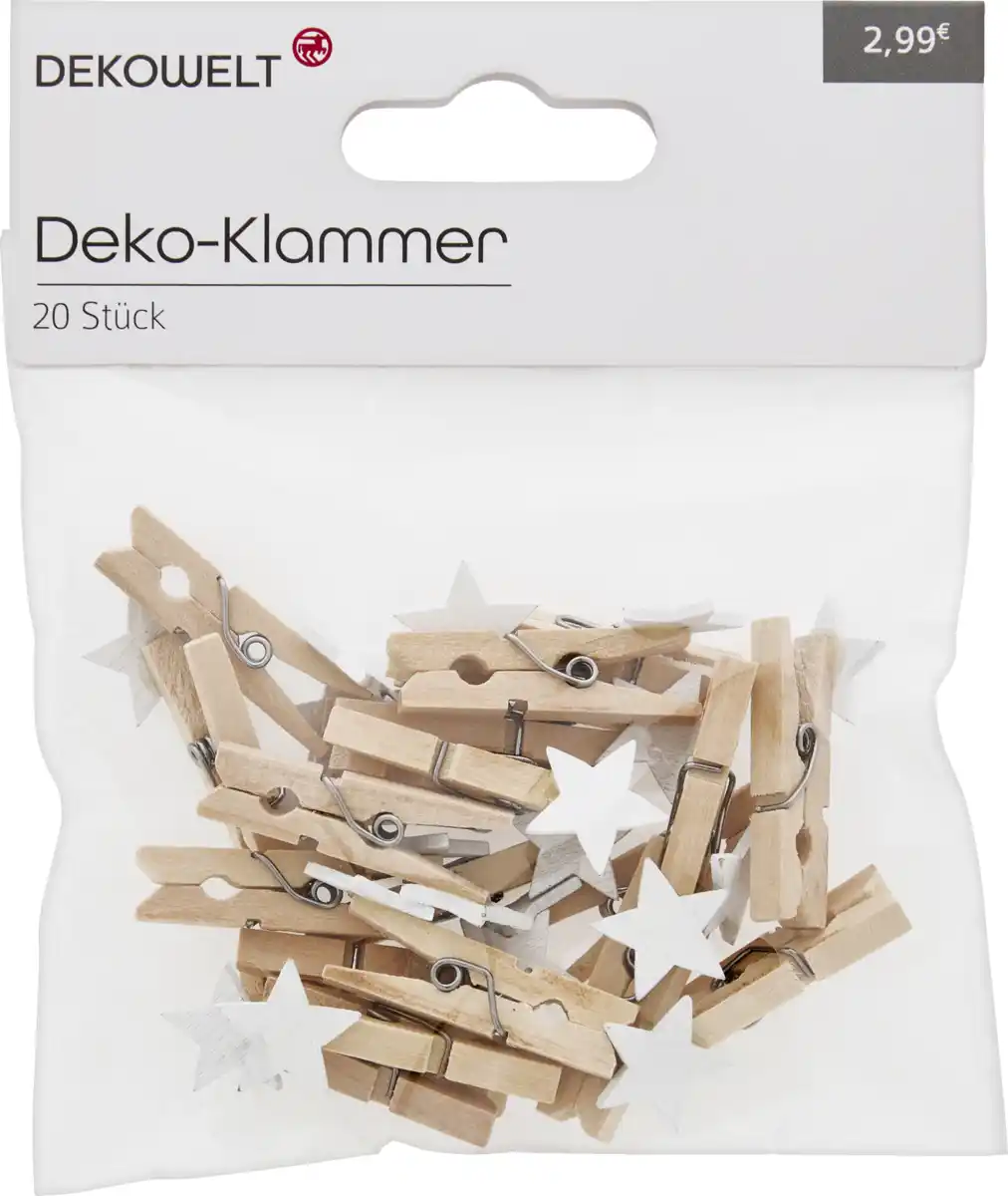 Bild 1 von DEKOWELT MINI KLAMMER STERNE HERZEN HW21