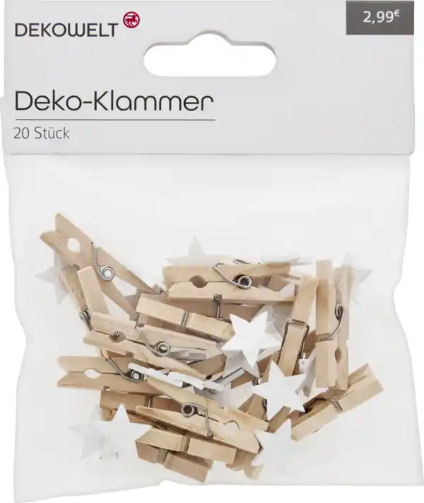 Bild 1 von DEKOWELT MINI KLAMMER STERNE HERZEN HW21