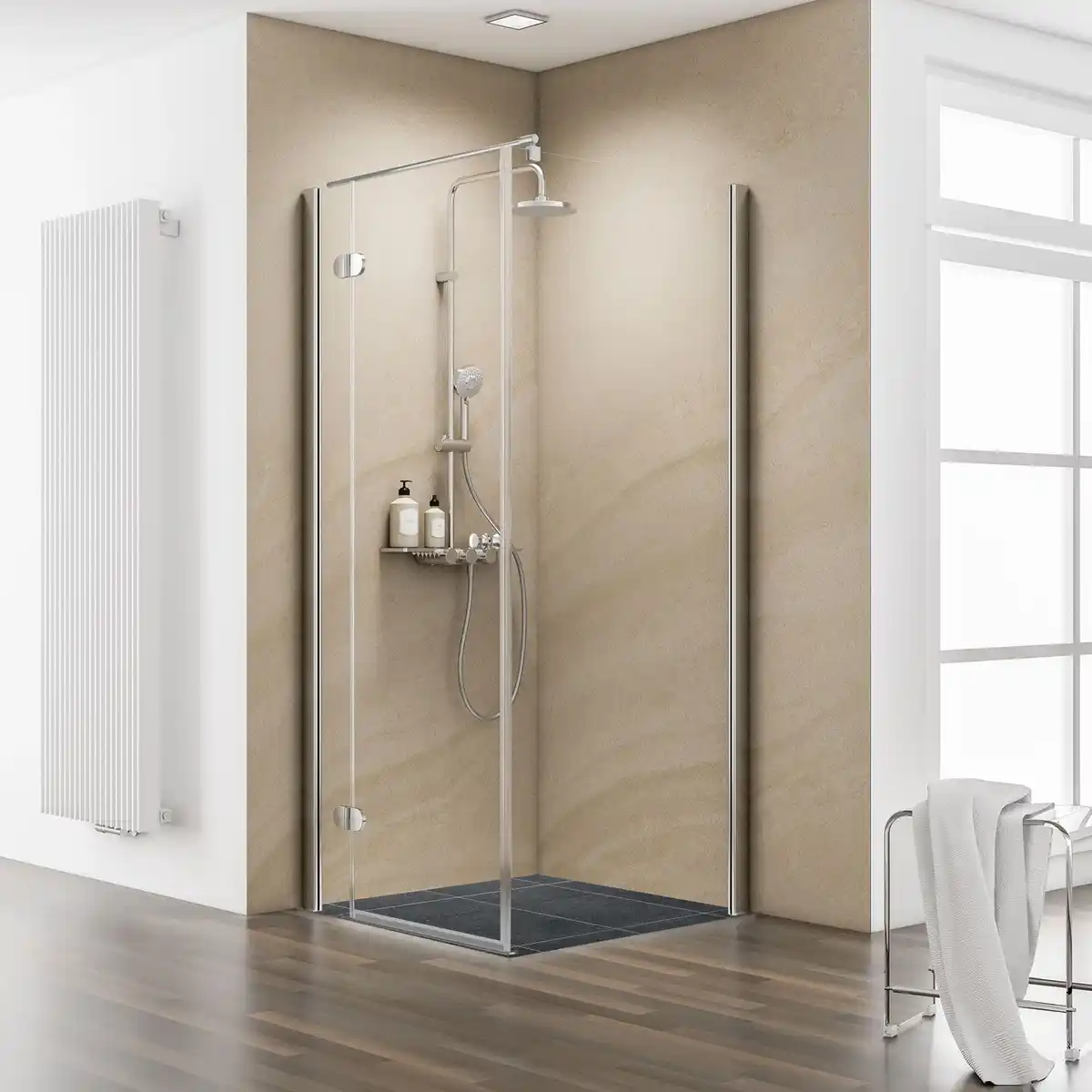 Bild 1 von SCHULTE Eckdusche »Masterclass«, chromoptik, 90x90 cm, Tür links