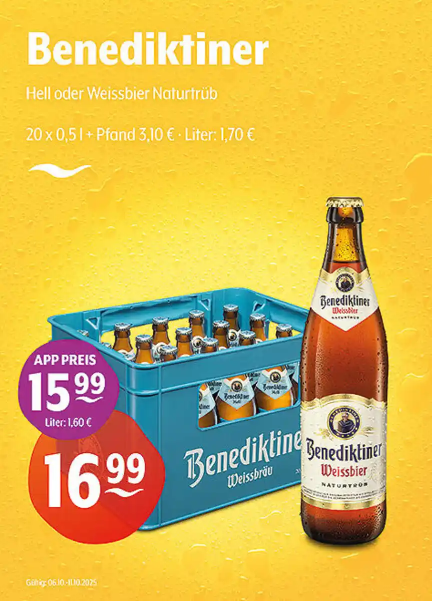 Bild 1 von Benediktiner Hell oder Weissbier Naturtrüb