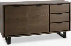 Sideboard HORNBORG 2 Türen 3 Schubladen dunkle eiche