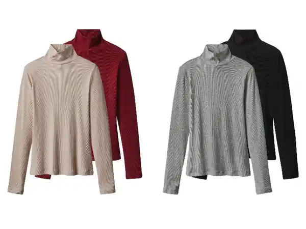 Bild 1 von esmara® Damen Gerippte Rollkragenshirts, 2 Stück