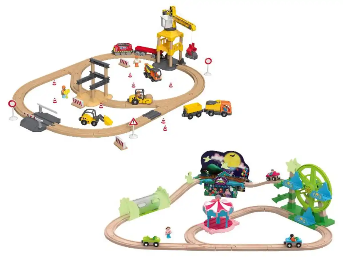 Bild 1 von lupilu® Eisenbahn-Set »Baustelle / Freizeitpark«
