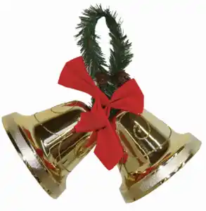 Weihnachtsglocken Kunststoff 2tlg. gold 15cm
