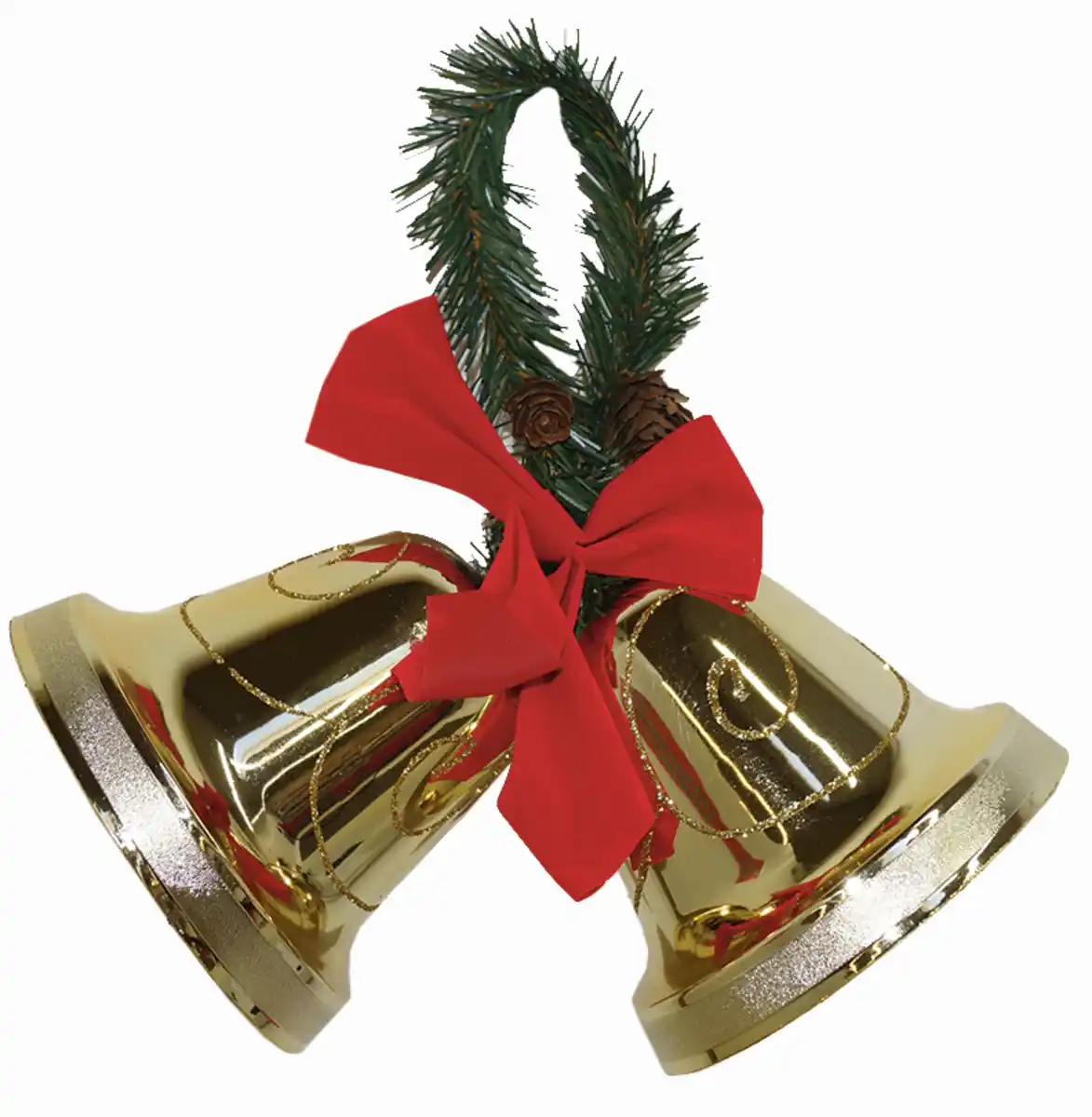 Bild 1 von Weihnachtsglocken Kunststoff 2tlg. gold 15cm