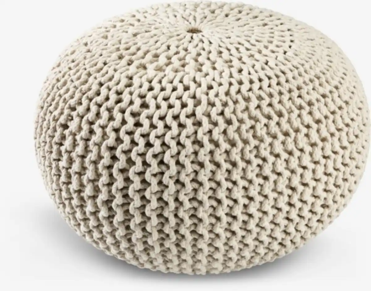 Bild 1 von Pouf NEBLE Ø50 Strickstoff beige