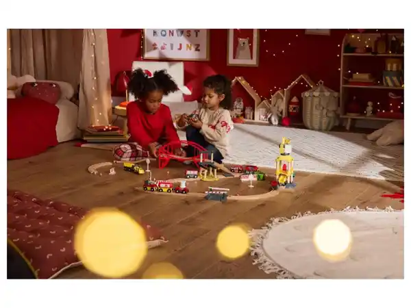 Bild 2 von lupilu® Eisenbahn-Set »Baustelle / Freizeitpark«