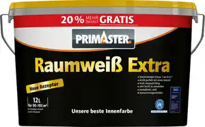 Primaster Raumweiß Extra Wandfarbe konservierungsmittelfrei weiß matt 12 L