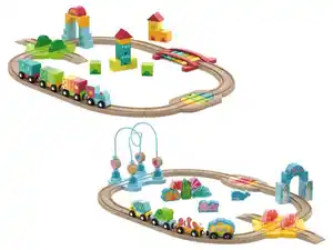 lupilu® Holz Eisenbahnset »Montessori-Set / Unterwasserwelt«
