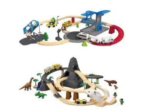 lupilu® Eisenbahnset City-Express / Dinoland