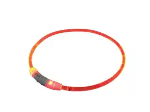 Nobby LED Leuchthalsband Visible transparent rot für Hunde mit kurzem Fell