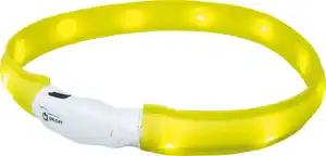 Nobby LED Leuchthalsband Visible breit gelb für Hunde mit längerem Fell