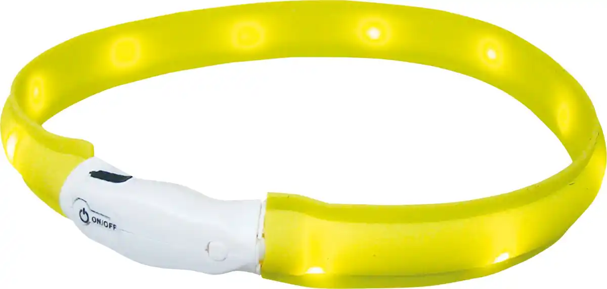 Bild 1 von Nobby LED Leuchthalsband Visible breit gelb für Hunde mit längerem Fell