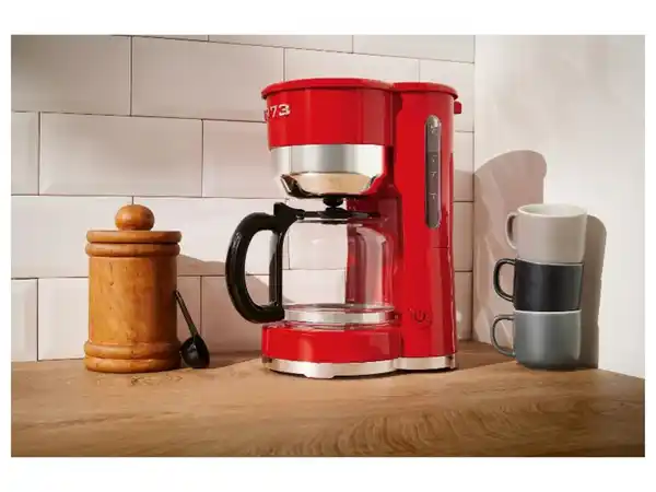 Bild 2 von SILVERCREST® Kaffeemaschine Chrom Retro 1973 Rot SKMR 1000 A1