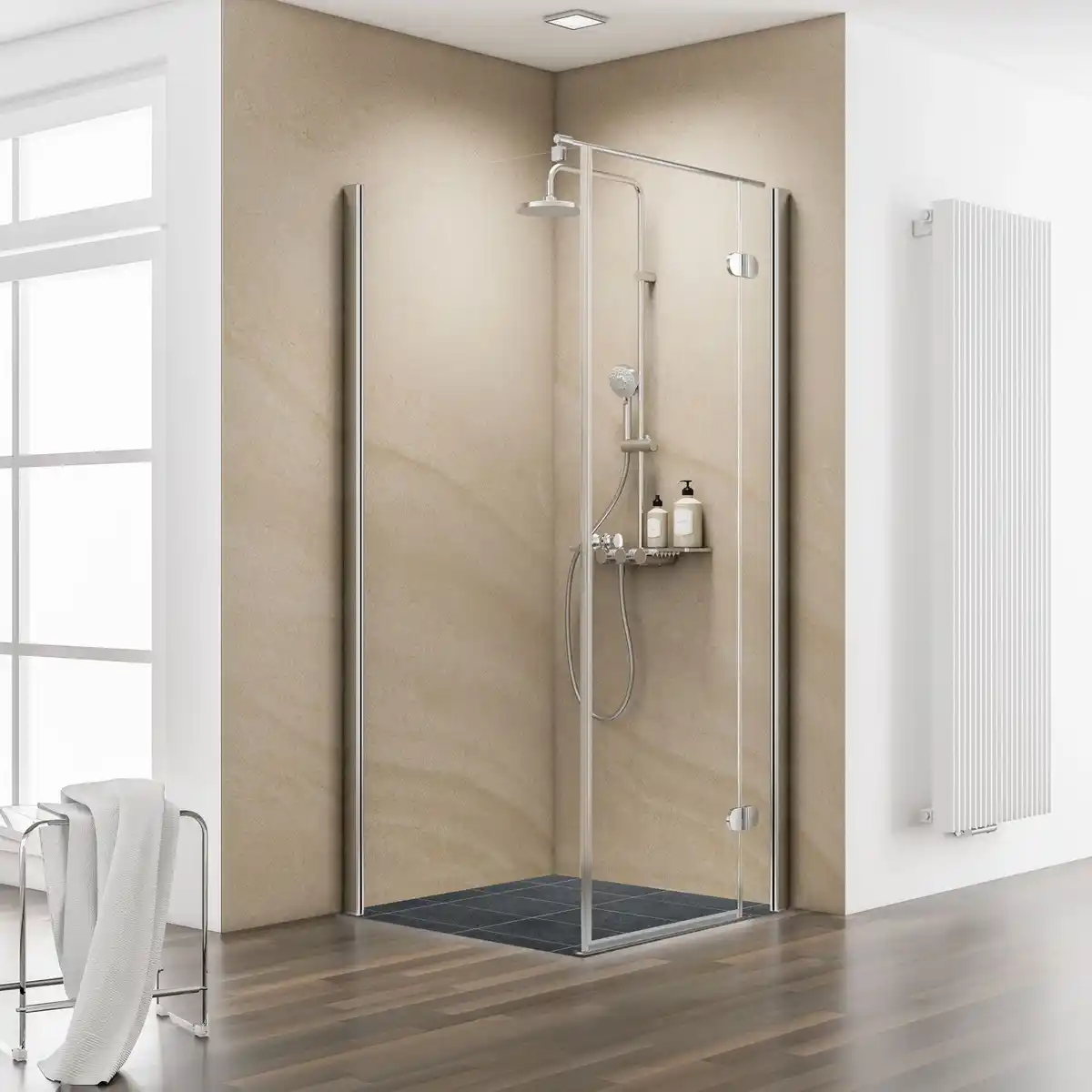 Bild 1 von SCHULTE Eckdusche »Masterclass«, chromoptik, 90x90 cm, Tür rechts