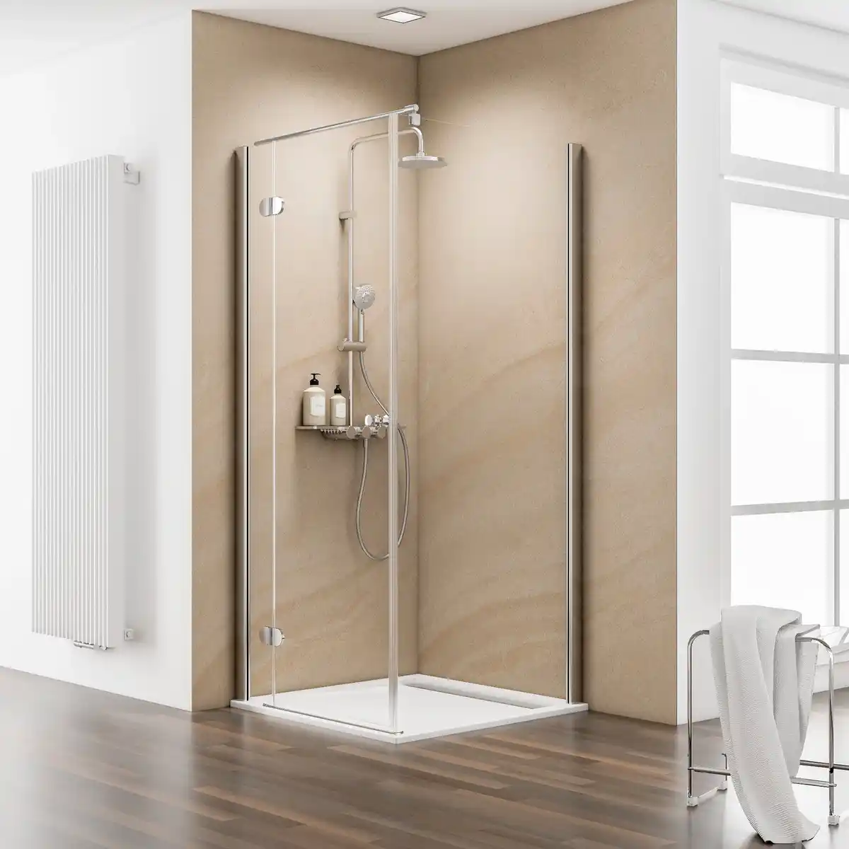 Bild 1 von SCHULTE Eckdusche »MasterClass«, chromoptik, 90x90 cm, Tür links