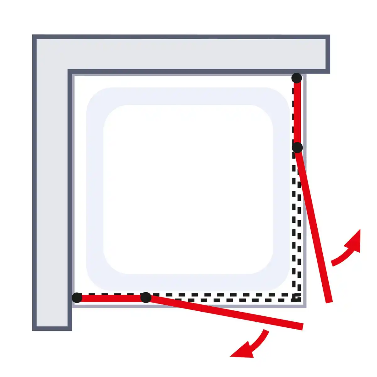 Bild 3 von SCHULTE Eckeinstieg »MasterClass«, mit Drehtür, Höhe: 200 cm, chromfarben, Scheibenstärke: 6 mm