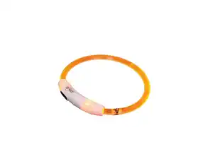 Nobby LED Leuchthalsband Visible transparent orange für Hunde mit kurzem Fell
