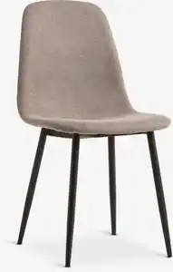 Esszimmerstuhl JONSTRUP Stoff beige/eichefarben dunkel