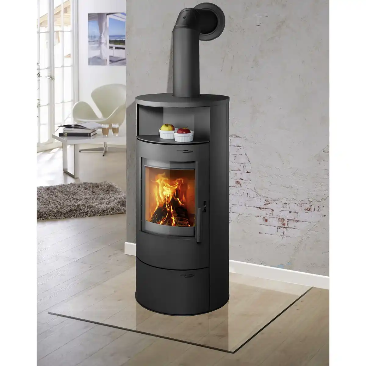 Bild 4 von THERMIA Kaminofen »Berlin«, grau, Stahl, 7 kW, Dauerbrand geeignet