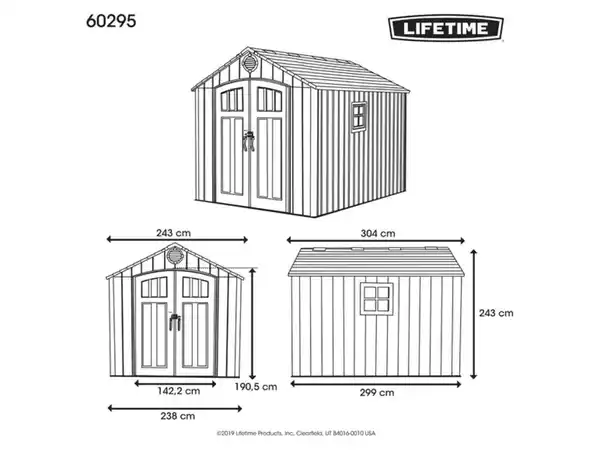 Bild 2 von Lifetime Gerätehaus »Jupiter«, Stahl/Kunststoff, mit Regal und Wandhaken