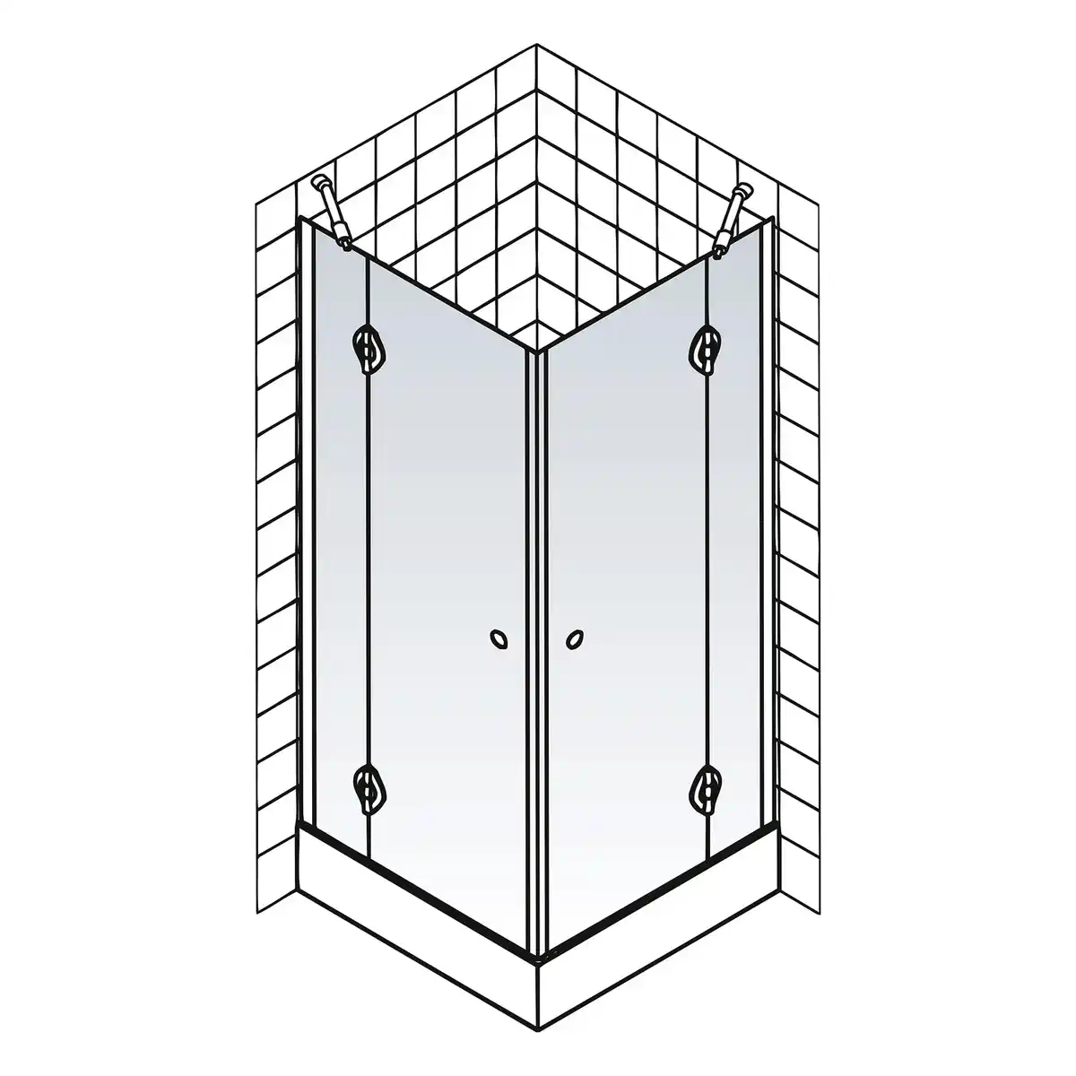 Bild 2 von SCHULTE Eckeinstieg »MasterClass«, mit Drehtür, Höhe: 200 cm, chromfarben, Scheibenstärke: 6 mm