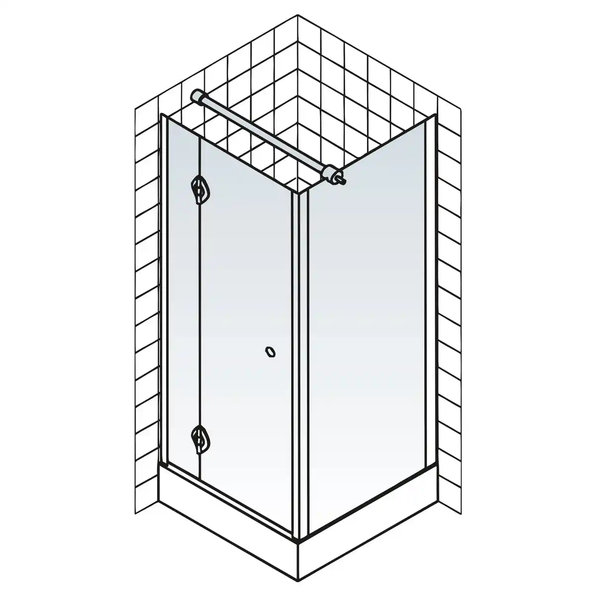 Bild 4 von SCHULTE Eckdusche »MasterClass«, inkl. Duschwanne, chromoptik, 90x90 cm, Tür rechts
