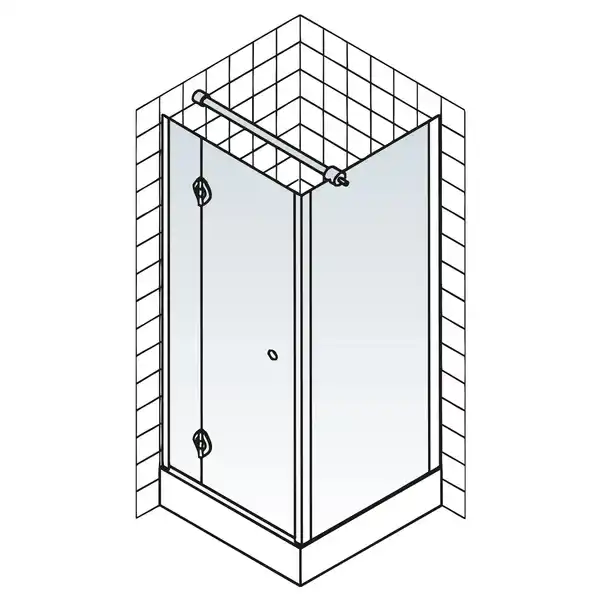 Bild 4 von SCHULTE Eckdusche »MasterClass«, inkl. Duschwanne, chromoptik, 90x90 cm, Tür rechts