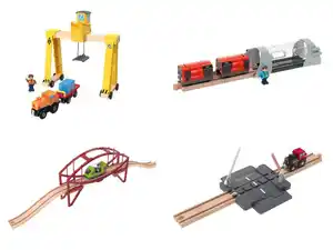 lupilu® Verladekran / Tunnel / Bogenbrücke / Mechanischer Bahnübergang, 5-teilig / 7-teilig