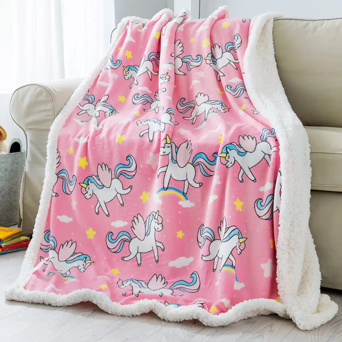 Bild 1 von Dreamtex-Junior Kinder-Coral-Sherpa-Kuscheldecke